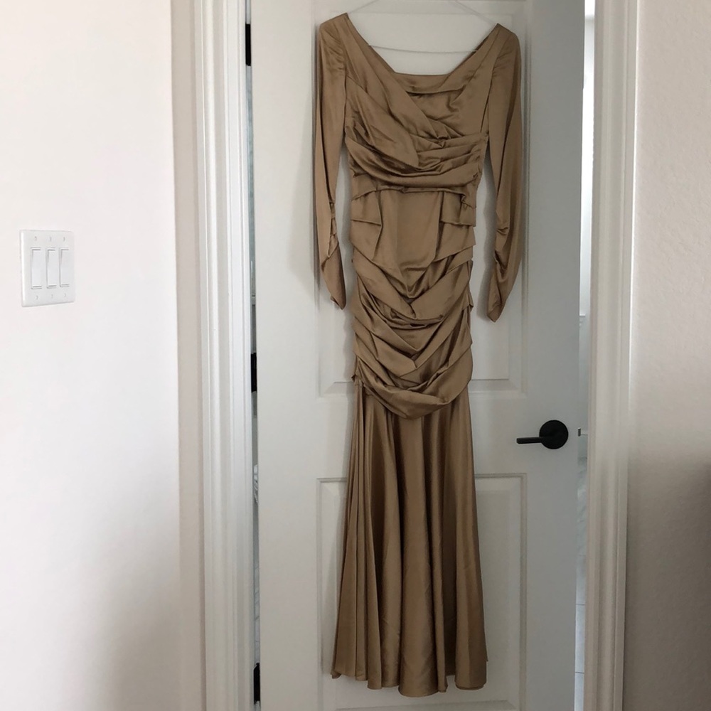 Gold silk gown
